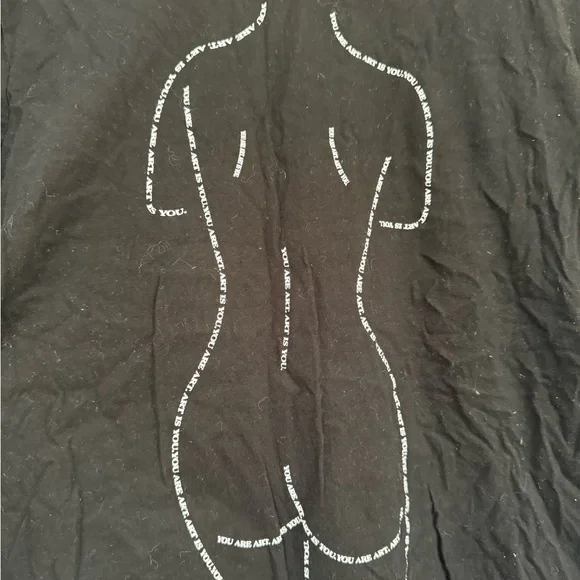 FWP Forever 21 Black Boxy Graphic Tee Short Sleeve - Picture 2 of 3